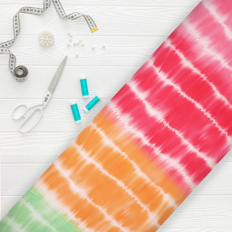 Multi Color Abstract Pattern Digital Print American Crepe Fabric ...