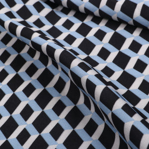 Black And White Geometric Pattern Digital Print American Crepe Fabric