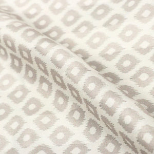 Ivory And Beige Geometric Pattern Digital Print Crepe Satin Fabric