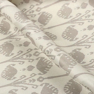 Ivory And Ecru Ethnic Pattern Digital Print Crepe Satin Fabric