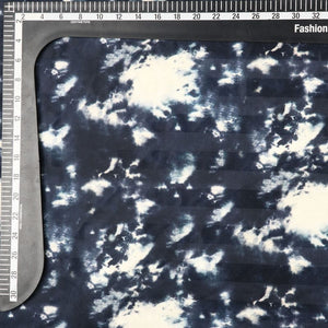 Black And White Tie & Dye Pattern Digital Print Crepe Satin Fabric