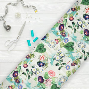Multi Color Floral Pattern Digital Print Crepe Satin Fabric