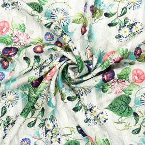 Multi Color Floral Pattern Digital Print Crepe Satin Fabric