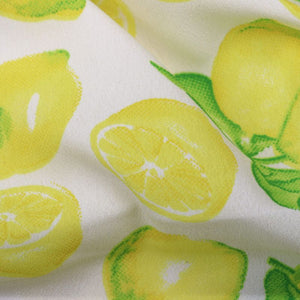 Lime Object Pattern Digital Print American Crepe Fabric