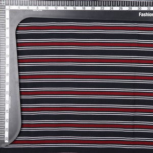 Maroon And Black Stripes Pattern Digital Print Crepe Fabric