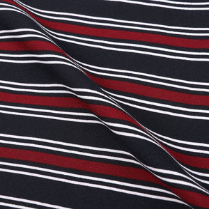 Maroon And Black Stripes Pattern Digital Print Crepe Fabric