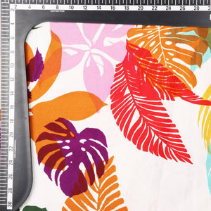 Multi Color Tropical Pattern Digital Print Crepe Fabric