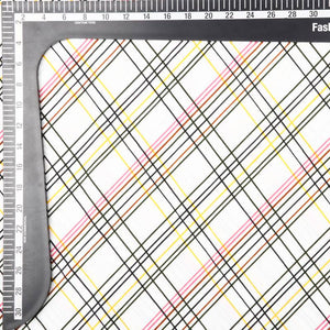 White And Black Stripes Pattern Digital Print Crepe Fabric