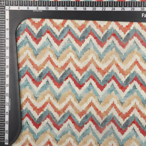 Multi Color Chevron Pattern Digital Print Georgette Dobby Fabric