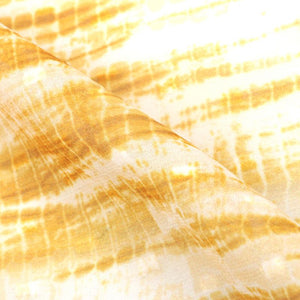 White And Yellow Abstract Pattern Digital Print Georgette Dobby Fabric