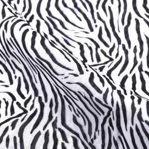 Black And White Animal Pattern Digital Print Georgette Fabric