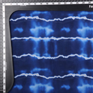 Blue And White Shibori Pattern Digital Print Georgette Fabric