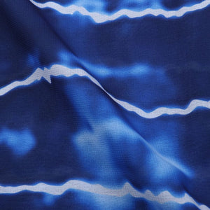 Blue And White Shibori Pattern Digital Print Georgette Fabric