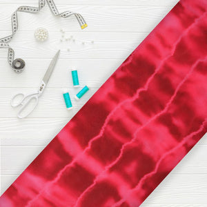 Pink And Maroon Shibori Pattern Digital Print Georgette Fabric