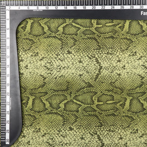 Green And Black Snake Pattern Digital Print Georgette Fabric