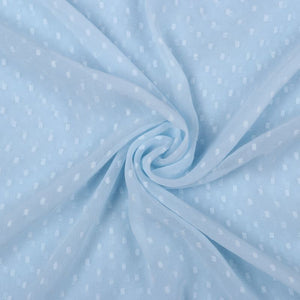 Baby Blue Plain Booti Dyed Georgette Dobby Fabric