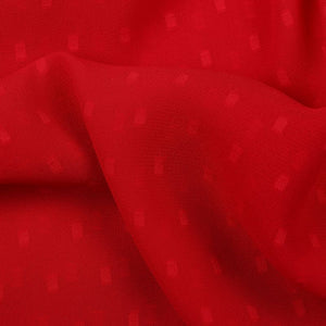 Red Plain Jacquard Butti Dyed Georgette Fabric