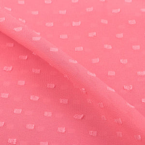 Watermelon Pink Plain Booti Dyed Georgette Dobby Fabric