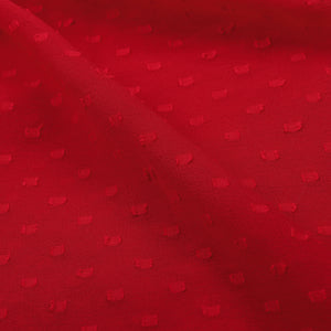 Red Plain Booti Dyed Georgette Dobby Fabric