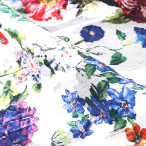 Multi Color Floral Pattern Digital Print Jacquard Georgette Fabric