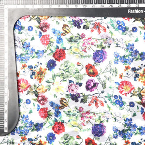 Multi Color Floral Pattern Digital Print Jacquard Georgette Fabric