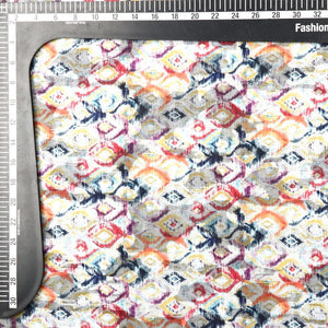 Multi Color Trellis Pattern Digital Print Jacquard Georgette Fabric