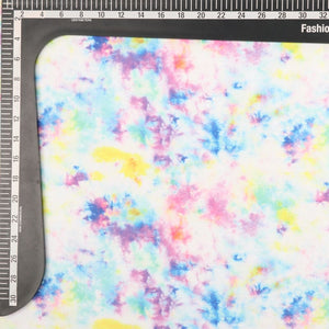 Multi Color Tie & Dye Pattern Digital Print Georgette Satin Fabric