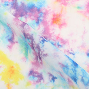 Multi Color Tie & Dye Pattern Digital Print Georgette Satin Fabric