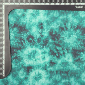 Green And Black Tie & Dye Pattern Digital Print Georgette Satin Fabric