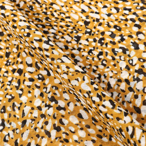 Yellow And Black Animal Pattern Digital Print Georgette Fabric