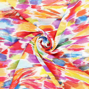 Multi Color Holi Pattern Digital Print Georgette Fabric