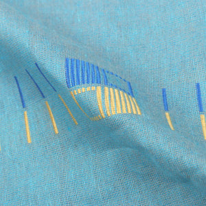 Blue And Yellow Stripes Pattern Handloom Cotton Fabric