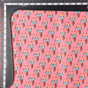 Punch Pink Kids Pattern Digital Print Japan Satin Fabric