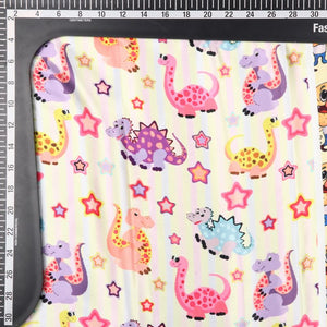 Multicolor Kids Pattern Digital Print Japan Satin Fabric