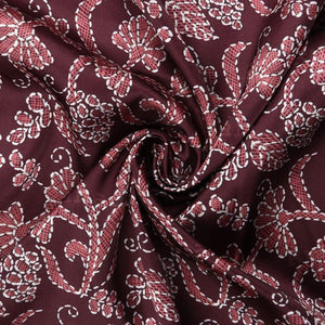 Brown And Hippie Pink  Gamthi Pattern Digital Print Fabric