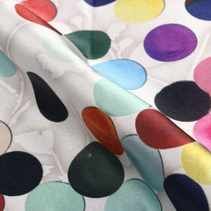 Multi Color Polka Dots Pattern Digital Print Japan Satin Fabric