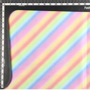 Multi Color Stripes Pattern Digital Print Japan Satin Fabric