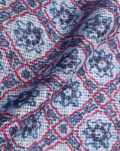 Blue And White Stripes Pattern Digital Print Kota Doria Saree With Blouse