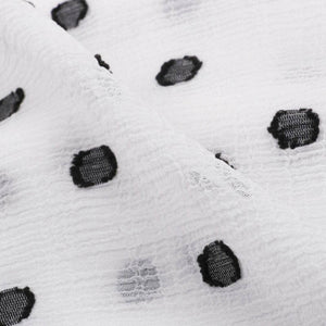 Black And White Polka Dots Pattern Dyed Marble Dobby Fabric