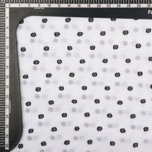 Black And White Polka Dots Pattern Dyed Marble Dobby Fabric