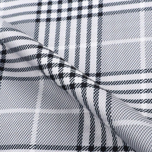 Black And  White Checks Pattern Digital Print Crepe Fabric