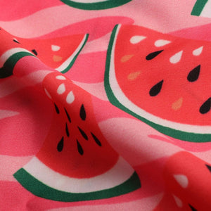 Pink And Red Fruit Pattern Digital Print Crepe Fabric