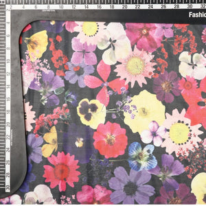 Multi Color Floral Pattern Digital Print Mesh Fabric