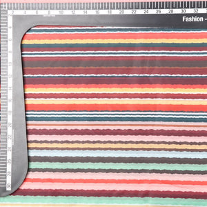 Multi Color Stripes Pattern Digital Print Liquid Organza Fabric