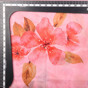 Pink And Red Floral Pattern Digital Print Liquid Organza Fabric