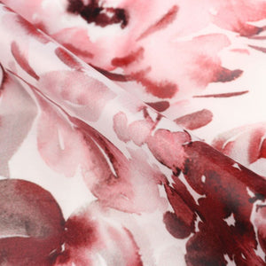 Maroon And Grey Floral Pattern Digital Print Liquid Organza Fabric