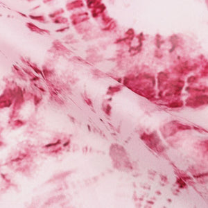 Raspberry And White Shibori Pattern Digital Print Liquid Organza Fabric