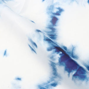 Blue And White Abstract Pattern Digital Print Liquid Organza Fabric