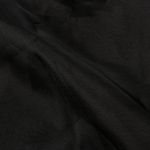 Black Plain Dyed Dyed Tissue Organza Fabric