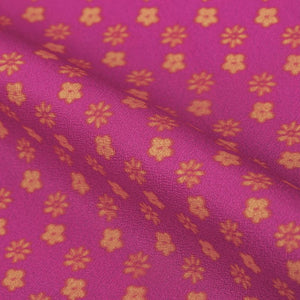 Pink And Orange Floral Pattern Digital Print Moss Crepe Fabric